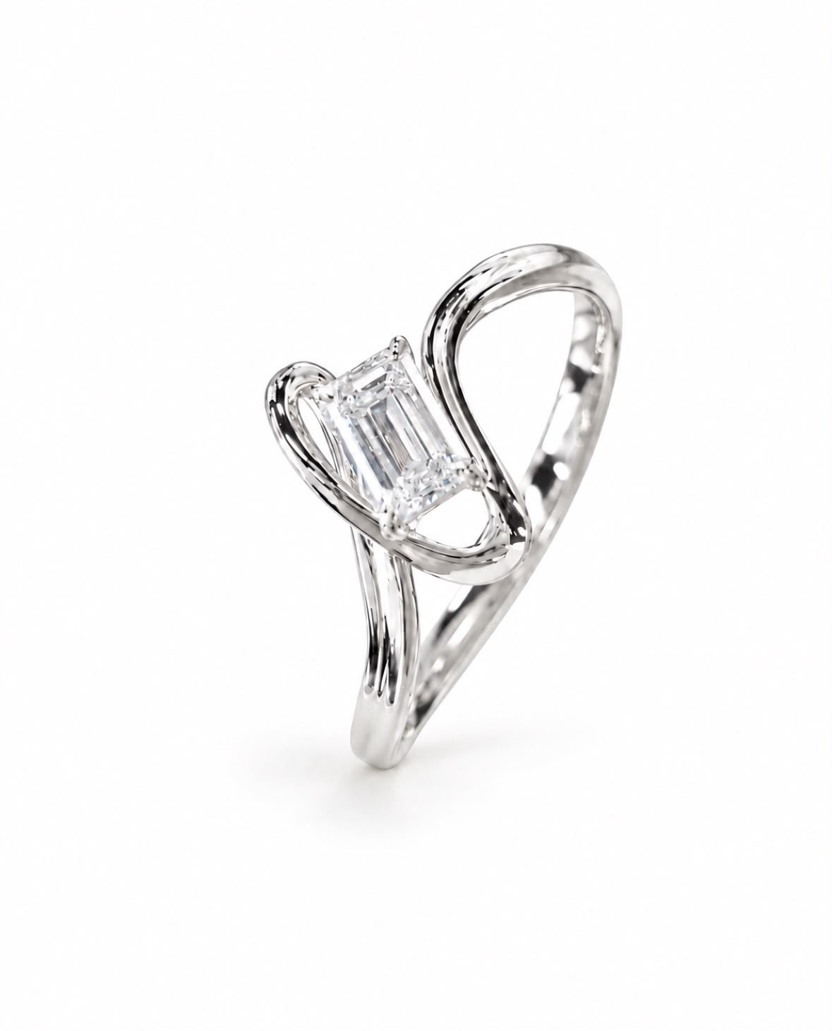 Solitario Fuoco in oro bianco 18k