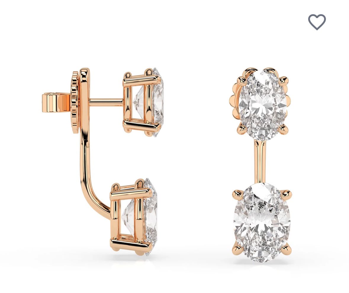 Orecchini Double in oro rosa 18k