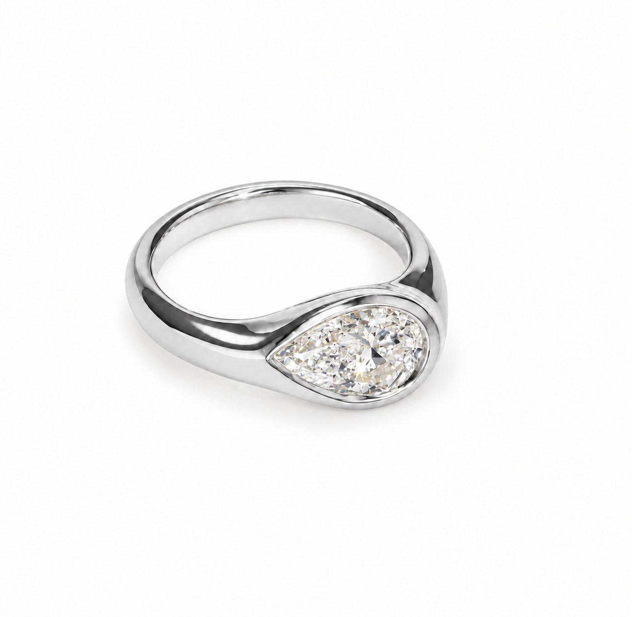 Solitario Terra in oro bianco 18k